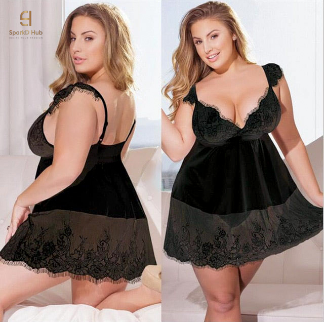 Women Sexy Black Lacy Lingerie Apparel - Curves for Days Sizes / Plus Sizes Available