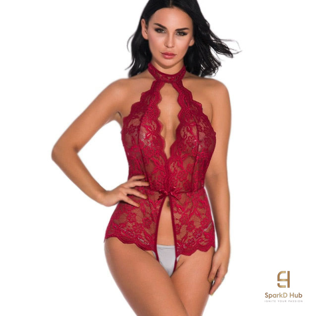 Women's Sexy One Piece Bodysuit Lingerie with V-neck - Curves for Days Sizes / Plus Sizes available