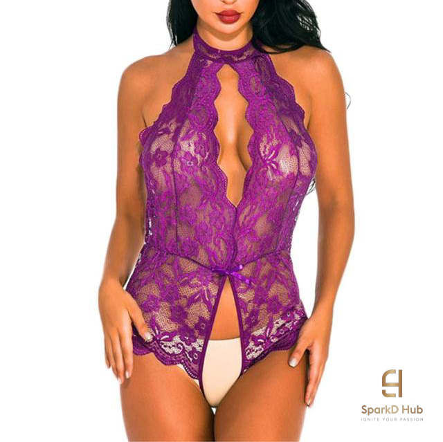 Women's Sexy Lingerie Bodysuit with Deep V - Plus Sizes / Curves for Days Sizes Available