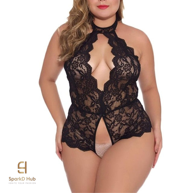 Women's Sexy Lingerie Bodysuit with Deep V - Plus Sizes / Curves for Days Sizes Available