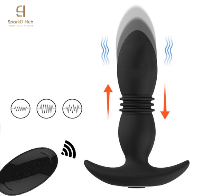 Thrusting Anal Plug Vibrator For Men - Women Sex Toy