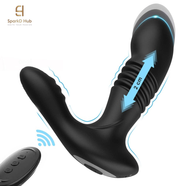 Thrusting Anal Plug Vibrator For Men - Women Sex Toy